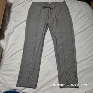 Polished & Poised Houndstooth Pull On Pants Women 2XL Black White Stretch Knit